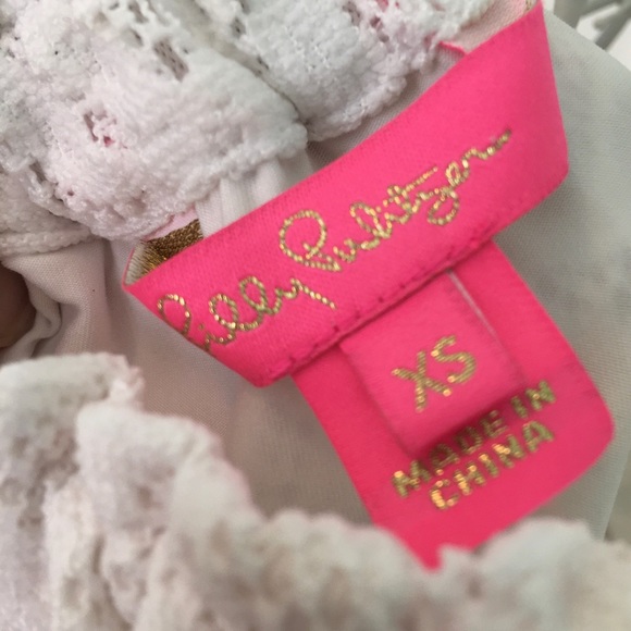 Lilly Pulitzer Nevie Off the Shoulder Resort White Lace Dress XS - Picture 5 of 13